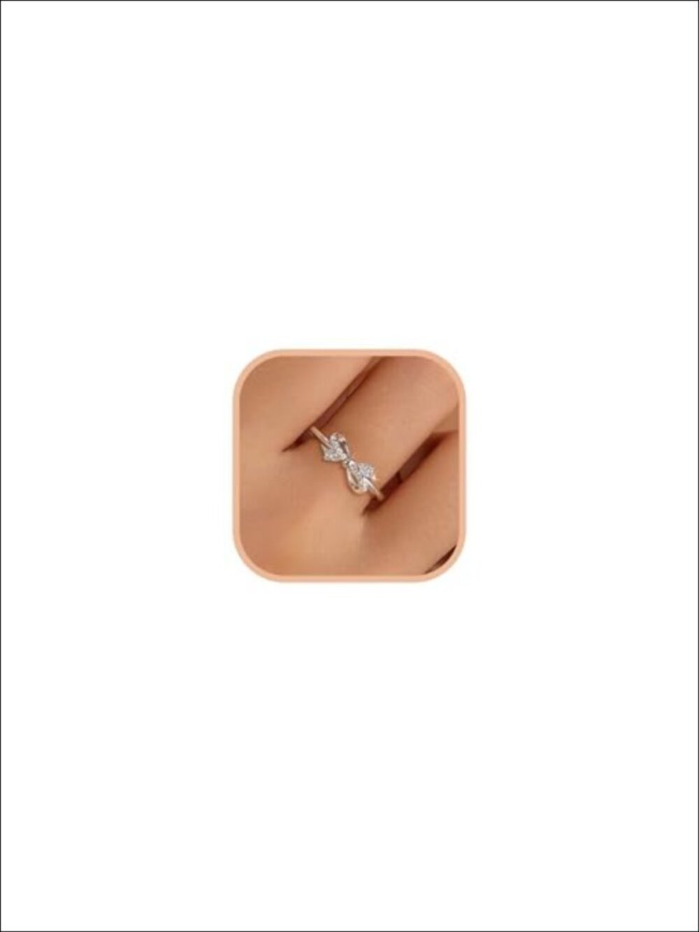 Sterling Silver Bow Ring Cubic Zirconia Stackable Size 6-8 Gift for Women